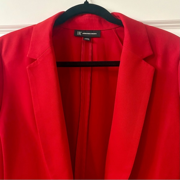 💋👠Red Blazer Structured Suit Jacket - Picture 4 of 8